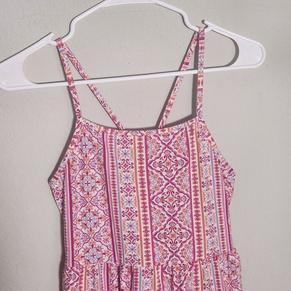 Place Girls Sundress XL 14 Pink Boho Sleeveless Strappy Summer Midi Dress - Picture 2 of 7
